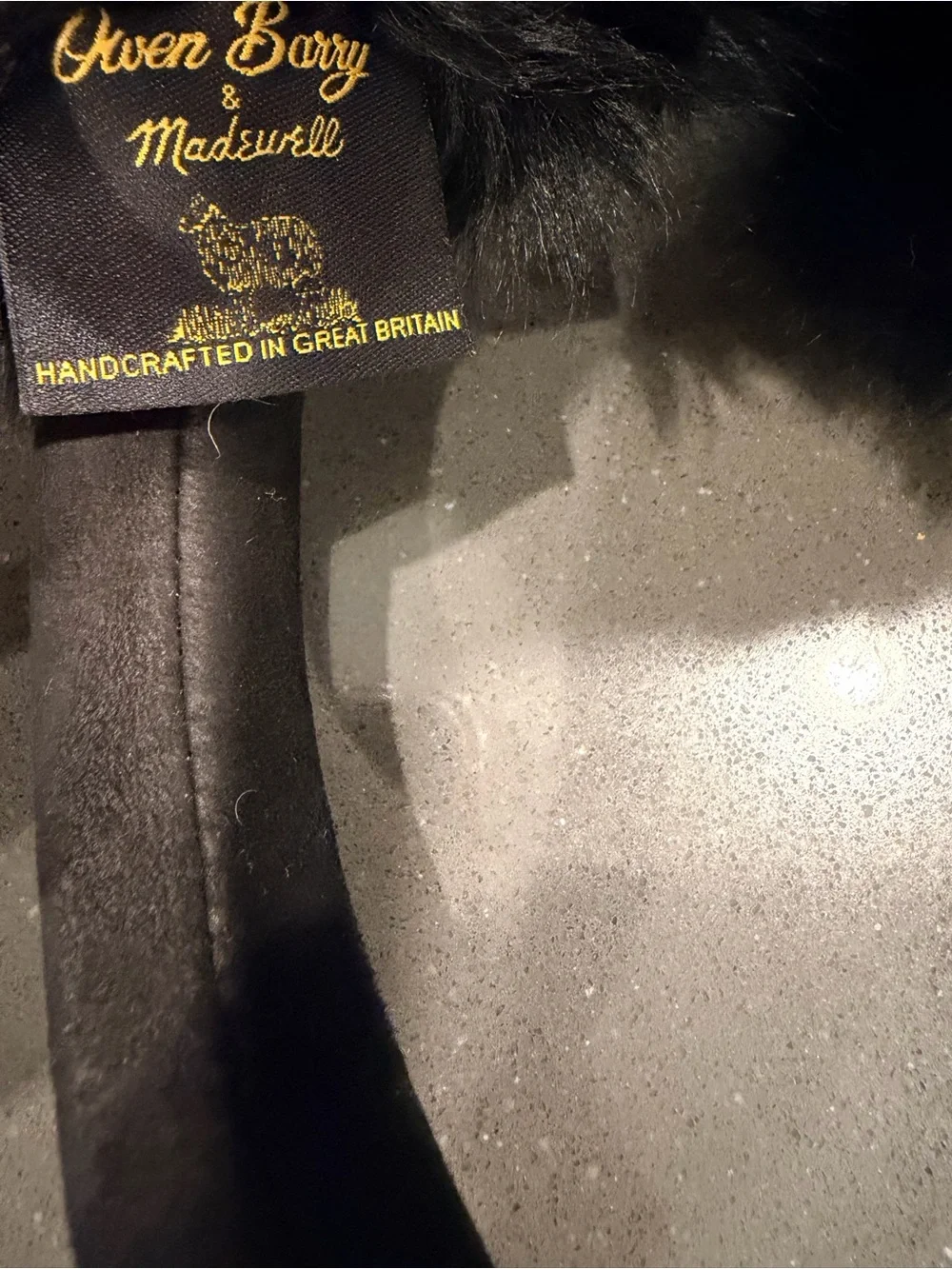 Owen Barry Handcrafted in Great Britain Black Fur Headband Earmuffs